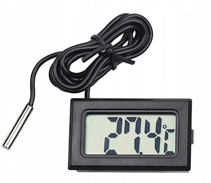 Thermometer Temperature Sensor with Probe Black