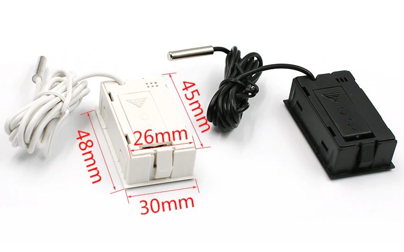 Thermometer Temperature Sensor with Probe Black